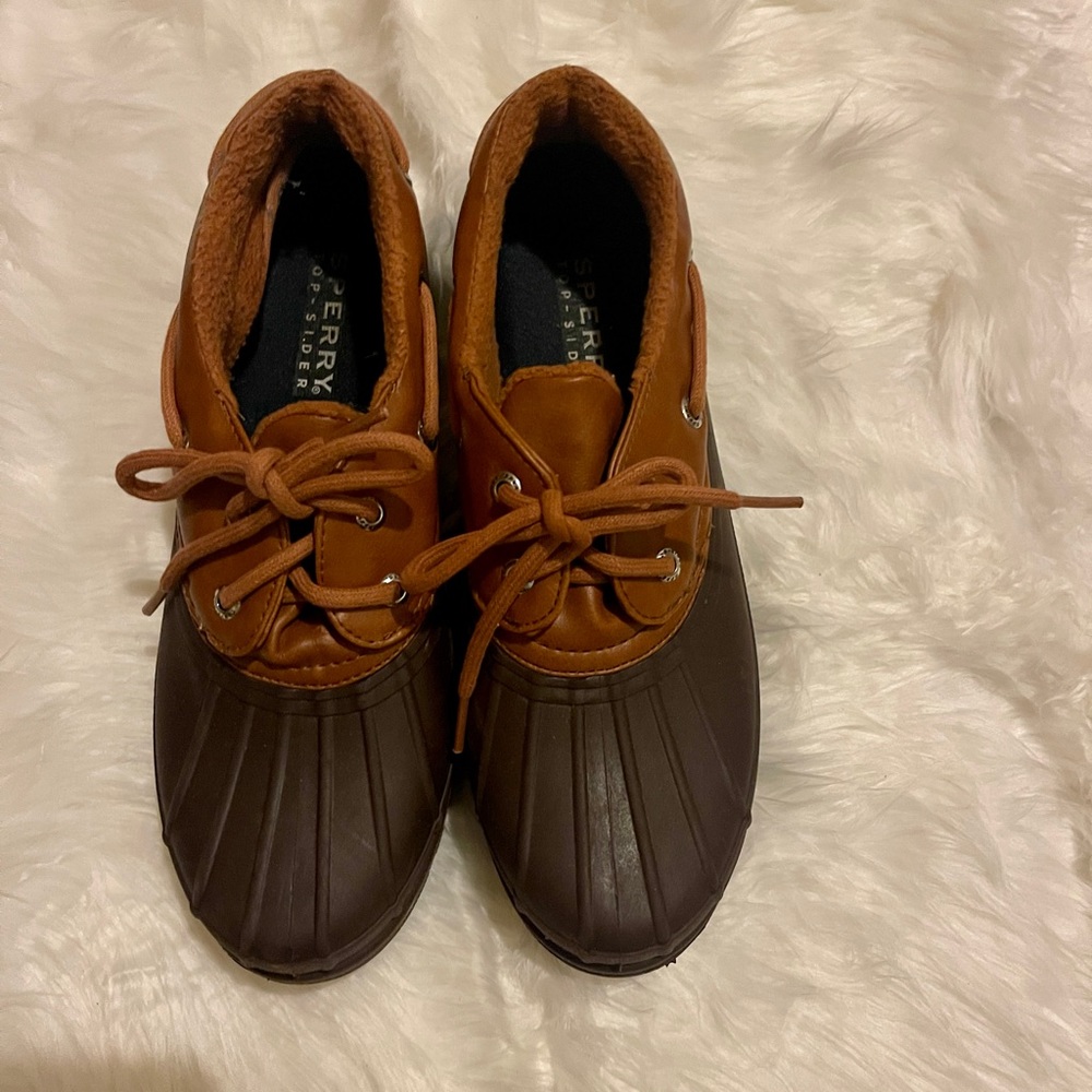 Sperry rain shoes.